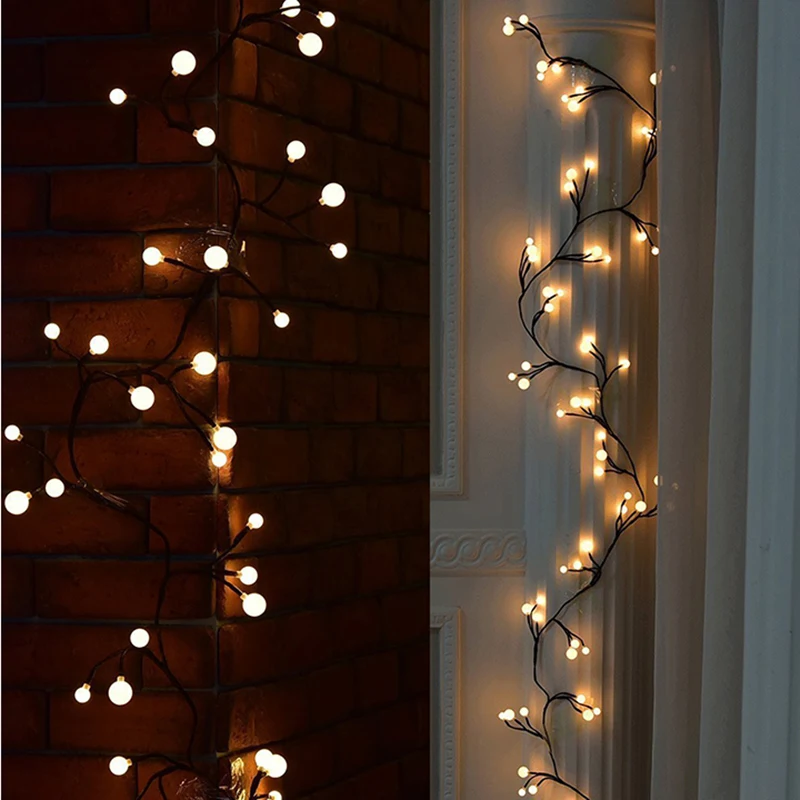 JULELYS 24 В 72 лампы светодиодный гирлянды свет шнура мяч Gerlyanda рождественской елки украшения для свадьбы праздничное для вечеринки, дня