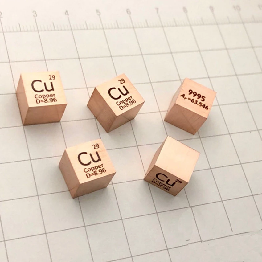 

10mm Density Copper Cube Cu 99.95% Pure for Hobbies Element Collection DIY Crafts Display