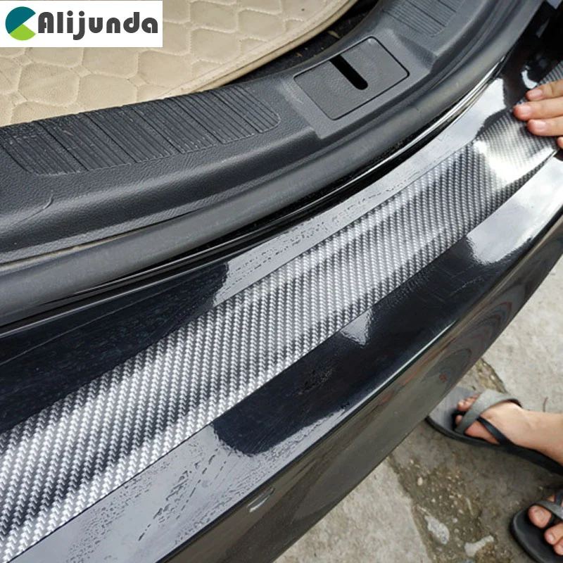 Carbon fiber front and rear bumper car side door rubber bumper stickers