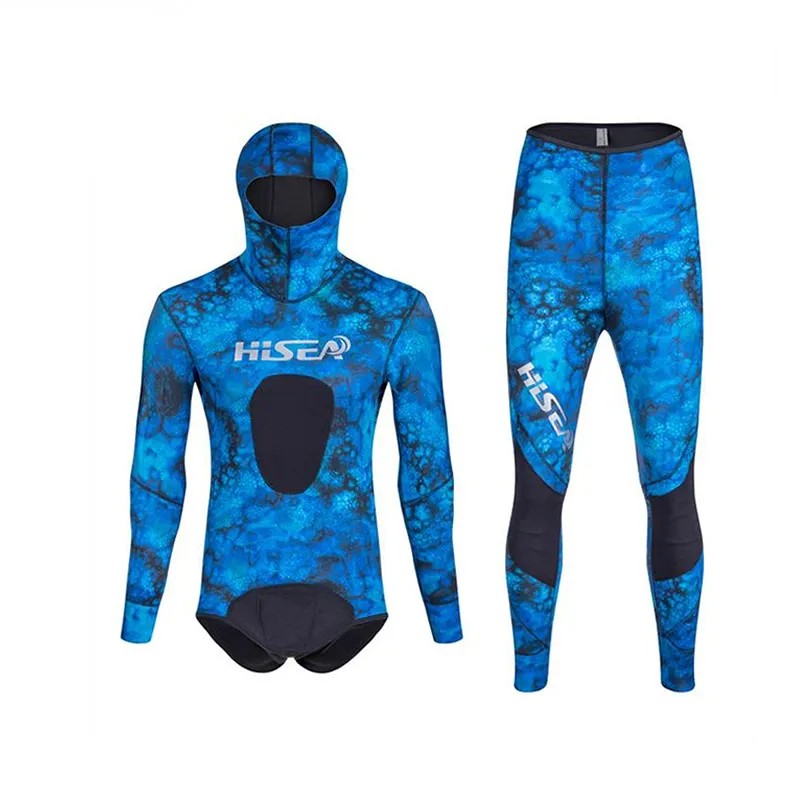 

Hisea 1.5MM Men's Insulating Diving Skin Wetsuits Hoodie Neoprene SCR Soft Compressed Free Diving Wetsuit Diving Suit Q