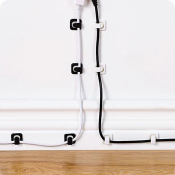 

Hot Mini wire cable organizer Computer Data Cable Clips Fixer Line Organizers Cord Tie Clamps Adhesive Fastener storage buckle