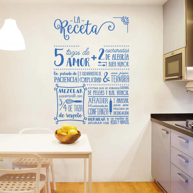 Наклейки La Receta Дизайн Виниловая наклейка на стену фреска художественные обои кухня домашний Декор украшение дома плакат 51 см x 73 см