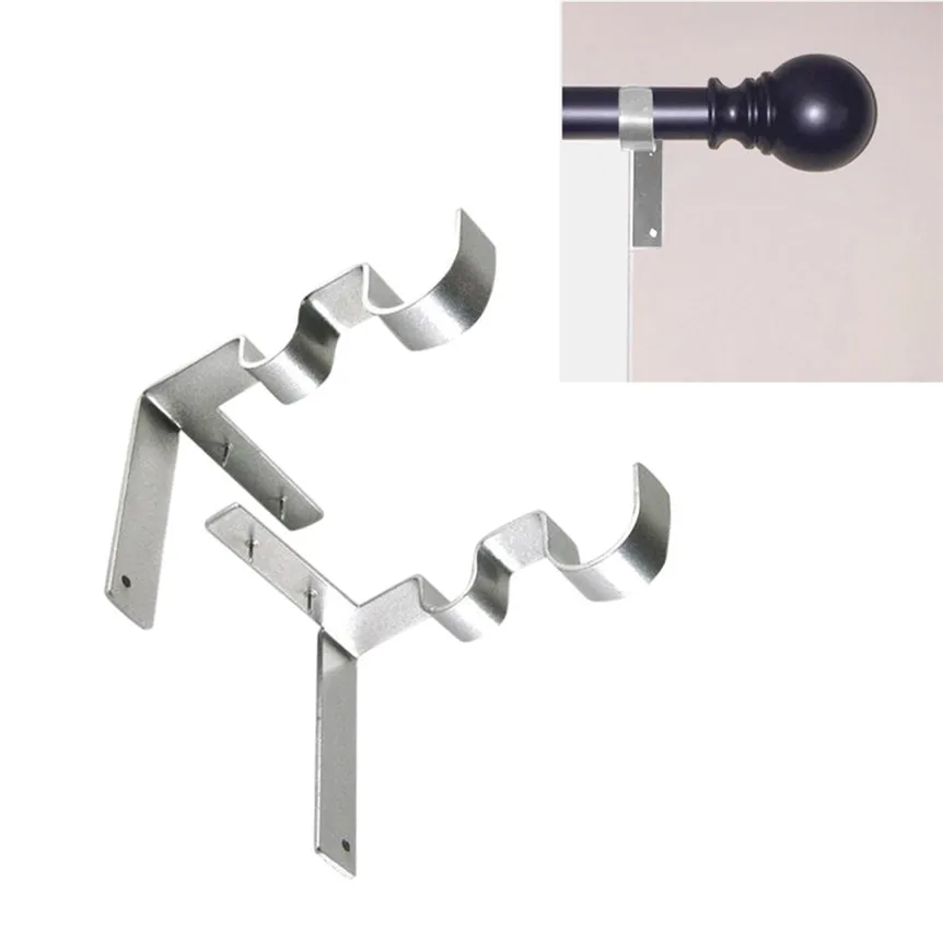 

2pcs Curtain Rod Bracket Hang Curtain Rod Holders Tap Right Into Window Frame Curtain Rod Bracket Suport Curtain 1220#