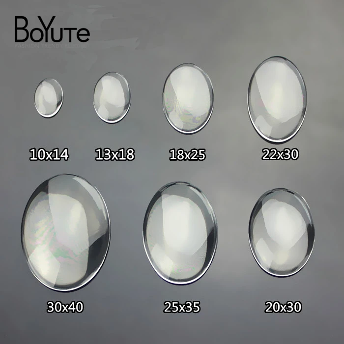 Free shipping (100pieces/lot) wholesale 30*40mm transparent oval shape glass cabochonpendant setting cabochon U21 Jewelry Findings