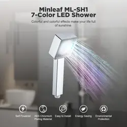 Осадков ML-SH1 квадратном каблуке 7-Цвет Насадки для душа Ванная комната Цвет Фул Self-Dis Цвет образования 5 светодиодный насадки Насадки для