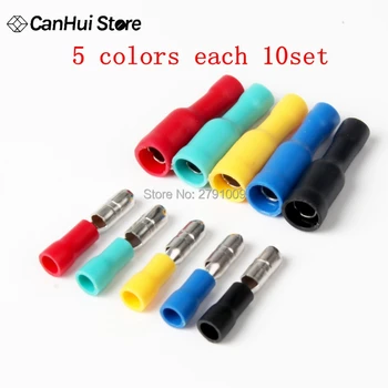 

20/50Sets Female / Male Bullet Butt Connector Wire Crimp Terminals Insulated Bullet Terminals 5 Colors MPD1.25-156 FRD1-156
