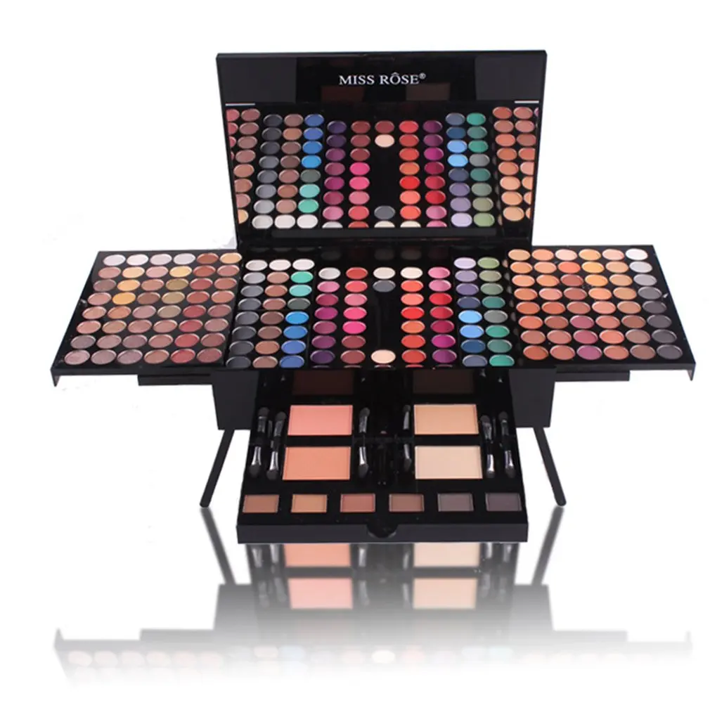 

MISS ROSE Piano Shaped Makeup Eyeshadow Palette Case 180 Color Makeup Set Matte Shimmer Blush Powder with Brush