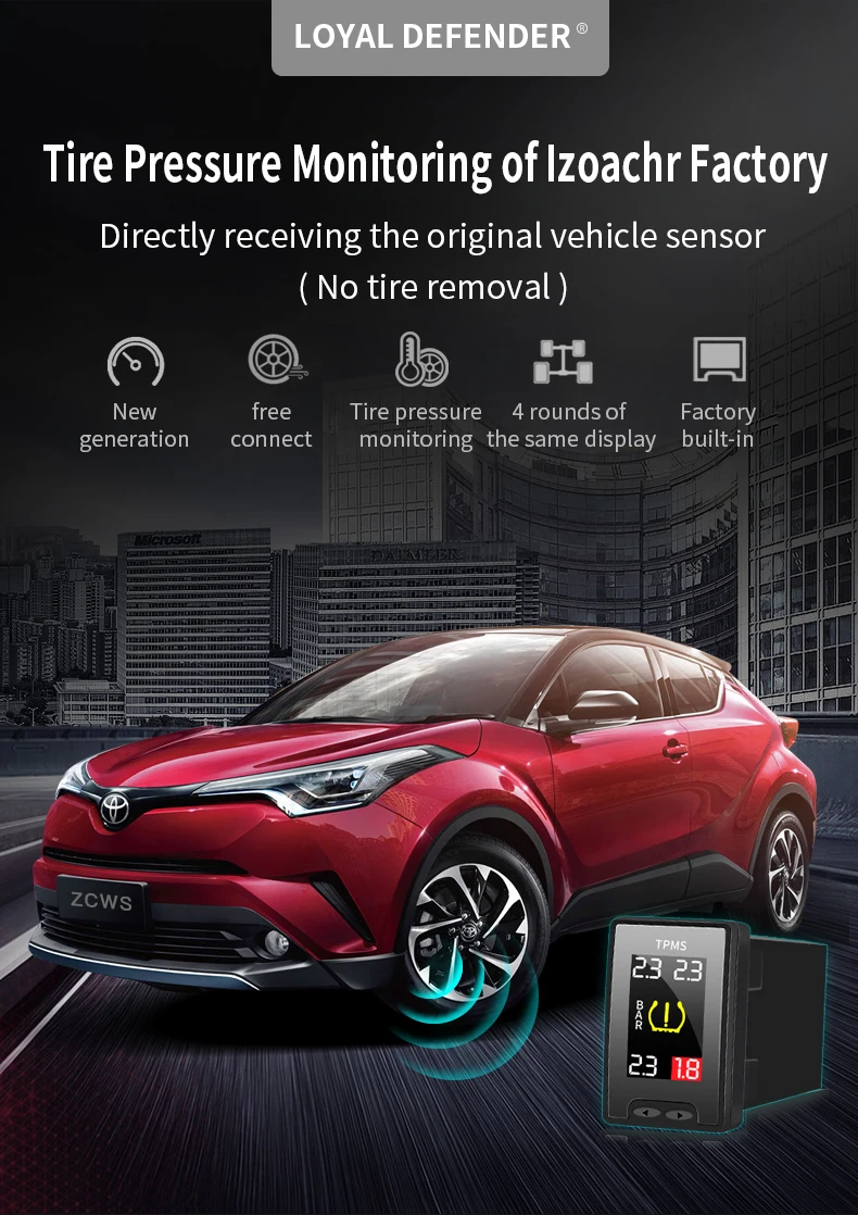 OBD TPMS для toyota IZOA/CHR система контроля давления в шинах в режиме реального времени без удаления шин охранная сигнализация модификация автомобиля