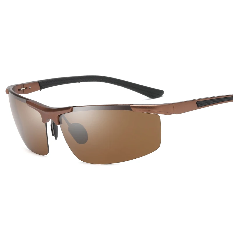 YSO солнцезащитные очки Для Мужчин Поляризованные UV400 алюминиево-магниевым рамки солнцезащитные очки для вождения очки полуоправы ретро солнцезащитные очки Аксессуары для Для мужчин 8530 - Цвет линз: Brown-Brown