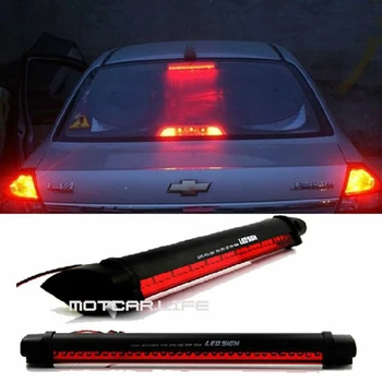 

Universal Car Brake Tail Light Red Pad DC 12V Adhesive Additional Third Stop Brake Lamp Auto Warning Lamp 45.5CM 56LED For Benz