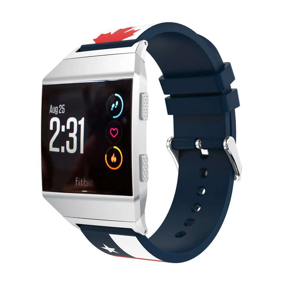 Флаг шаблон спортивный силиконовый ремешок для Fitbit ионной часы ТПУ резиновый