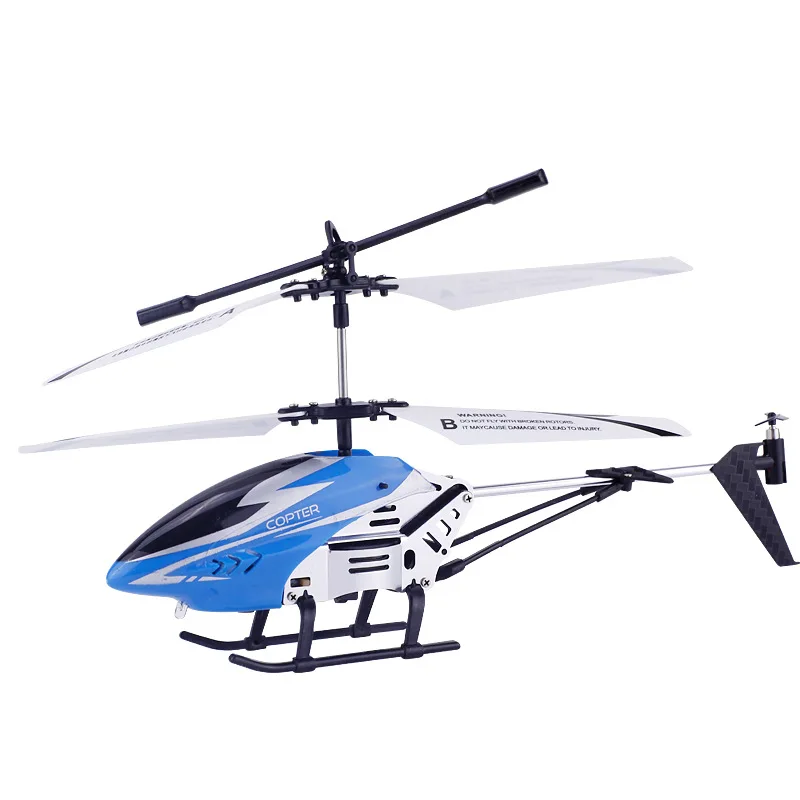 3.5CH одно лезвие большой пульт дистанционного управления металлический сплав RC вертолет с гироскопом RTF для детей Открытый летающие игрушки подарок - Цвет: Blue