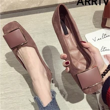 Тонкие Туфли в европейском стиле, женские весенние туфли в Корейском стиле с квадратным носком, женские туфли на плоской подошве, туфли в горошек