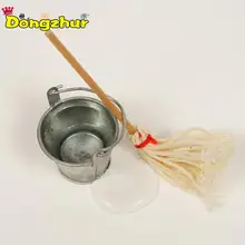 Dongzhur ковш и Швабра Миниатюрный 1:12 кукольный домик аксессуары для кукольного домика модель кукольного дома наружное украшение сада QTM9449