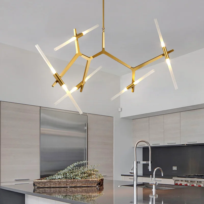 

Modern LED Gold Branch Chandeliers Light Lamp 6/10/14/20 Heads Black Gold Suspended Drop Lighting Luminaire