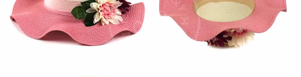 Для женщин Складная Широкий Большой Брим леди Кепки пляж цветочные Защита от солнца Кепки S Floppy соломенная шляпа Summer Шапки для Для женщин
