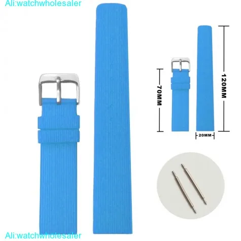 20mm Deep Sky Blue Silicone Jelly Rubber Unisex Watch Band Straps WB1071T20JB
