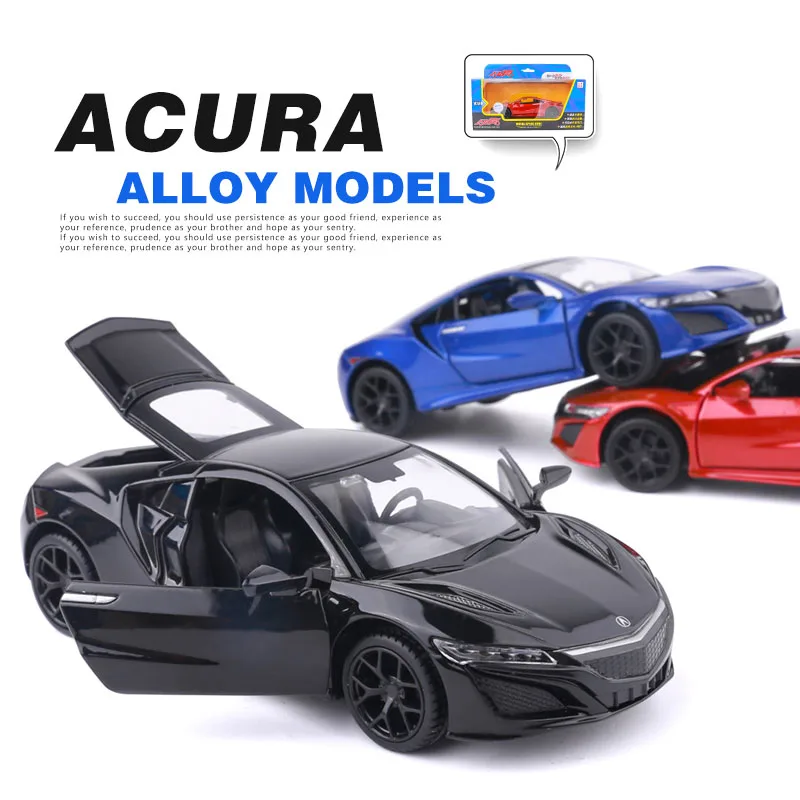1:32 Metal car model Honda Acura Sports car sound and  