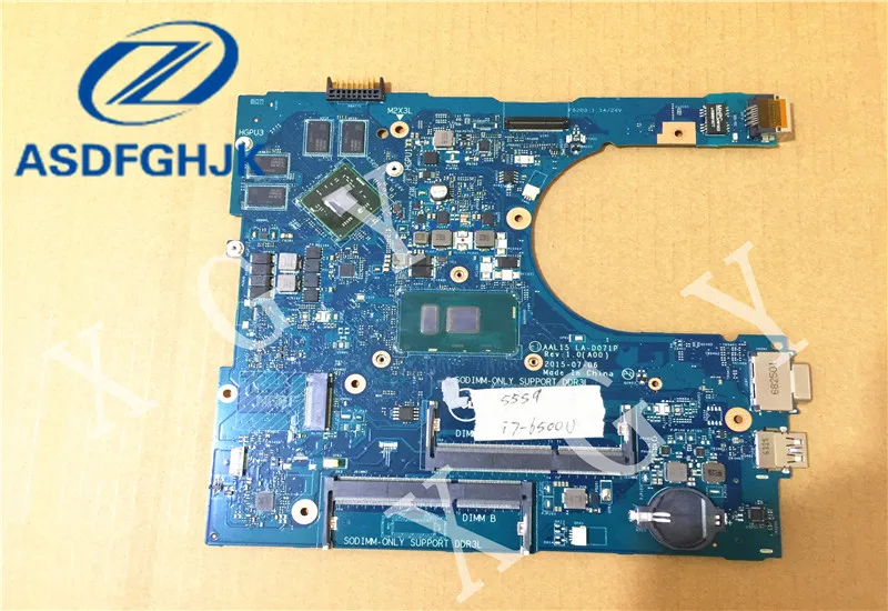 Материнская плата для ноутбука AAL15 LA-D071P DELL 5559 материнская CN-0HYCVR 0HYCVR DDR3L SR2FZ
