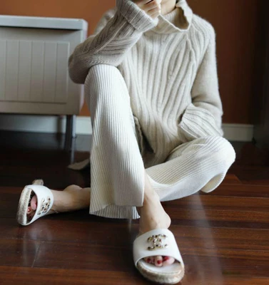 LHZSYY, хит, осенний и зимний женский кашемировый свитер с высоким воротником, толстый, свободный шерстяной свитер, пуловер с рукавами «летучая мышь» - Цвет: Бежевый