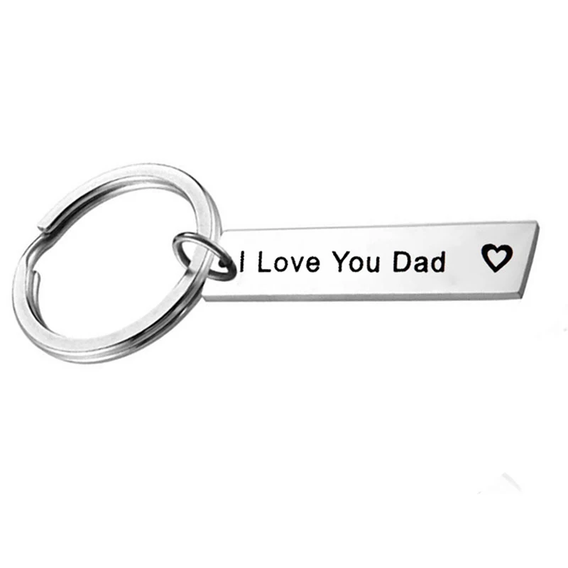 Брелок для ключей I Love You Mom/dad модный простой брелок из нержавеющей стали