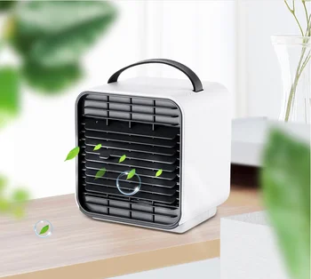 

New mini air cooled usb charging desktop spray air conditioning fan handheld portable office negative ion student night light