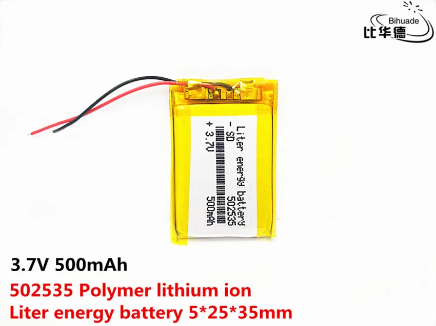 

Liter energy battery Good Qulity 3.7V,500mAH 502535 Polymer lithium ion / Li-Po Li-ion battery for tablet pc BANK,GPS,mp3,mp4