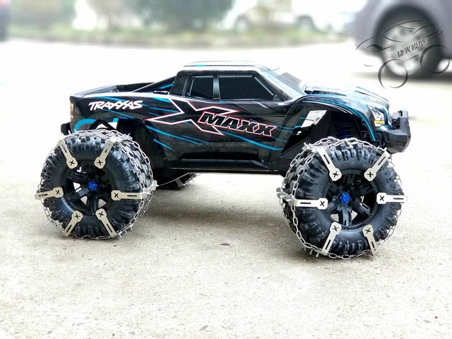 Cheap wheel snow chain anti skid chain tread ice snow skid resistance for Traxxas x-maxx 1/5 rc car tire wheel Cheap wheel snow chain anti skid chain tread ice snow skid resistance for Traxxas x-maxx 1/5 rc car tire wheel
