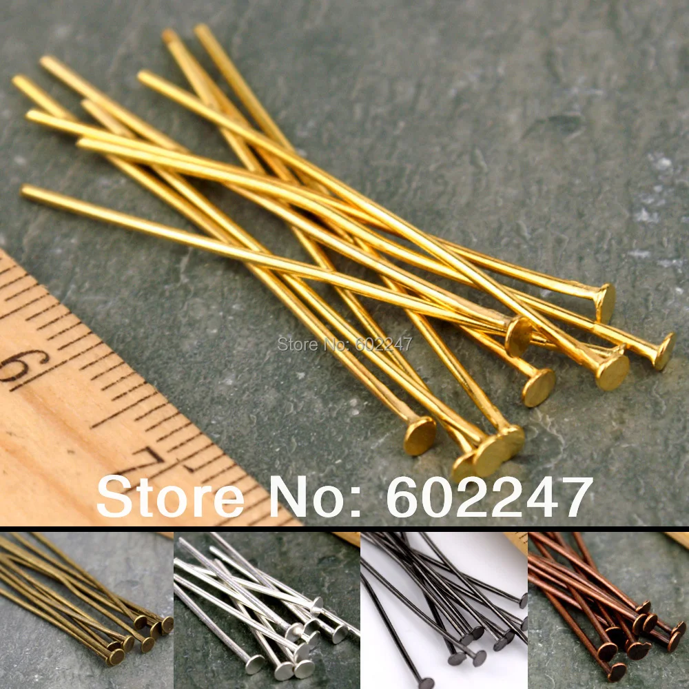 100Pcs Silver Plated Ball Head Eye Pins Jewelry Findings 16/20/30/40/50/60MM 