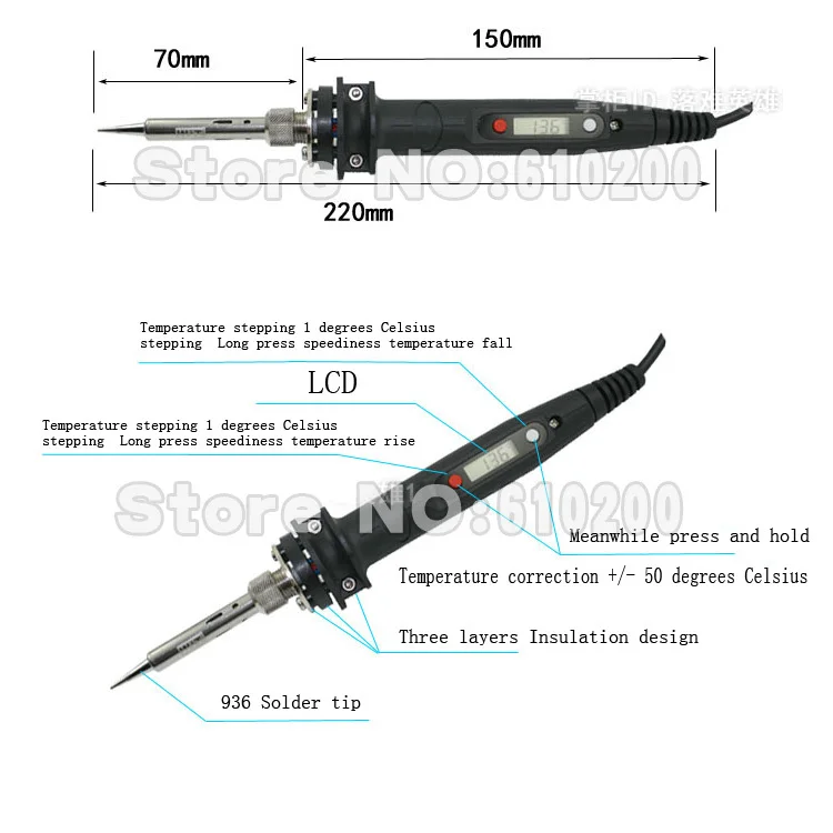 

In Japan WIT Adjustable LCD Electric soldering iron/Soldering station Substitute HAKKO 936 FX888D Soldering station 100-240V 90W