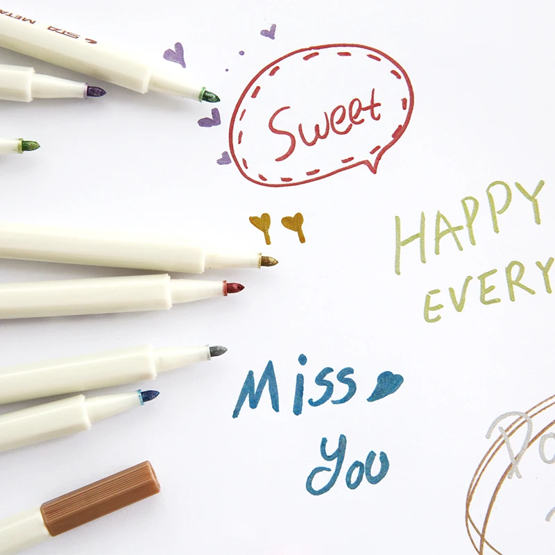 

STA 10 Colors Metallic Marker Pen DIY Scrapbooking Crafts Pen Art Marker School Stationery