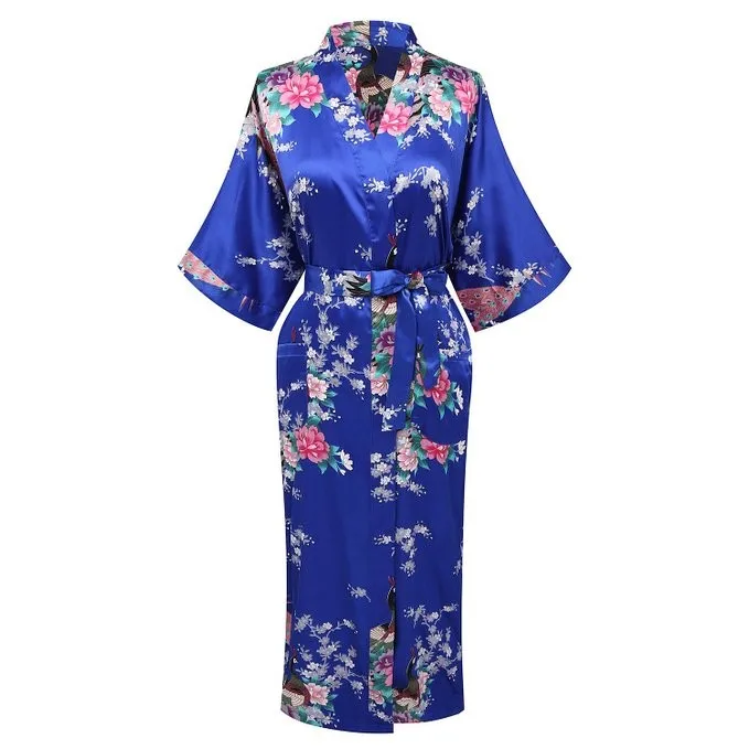 White Summer Women's Kimono Robe Bathrobe Sleepwear Rayon Bath Gown Nightgown Pyjamas Mujer Pijama Size S M L XL XXL XXXL 029