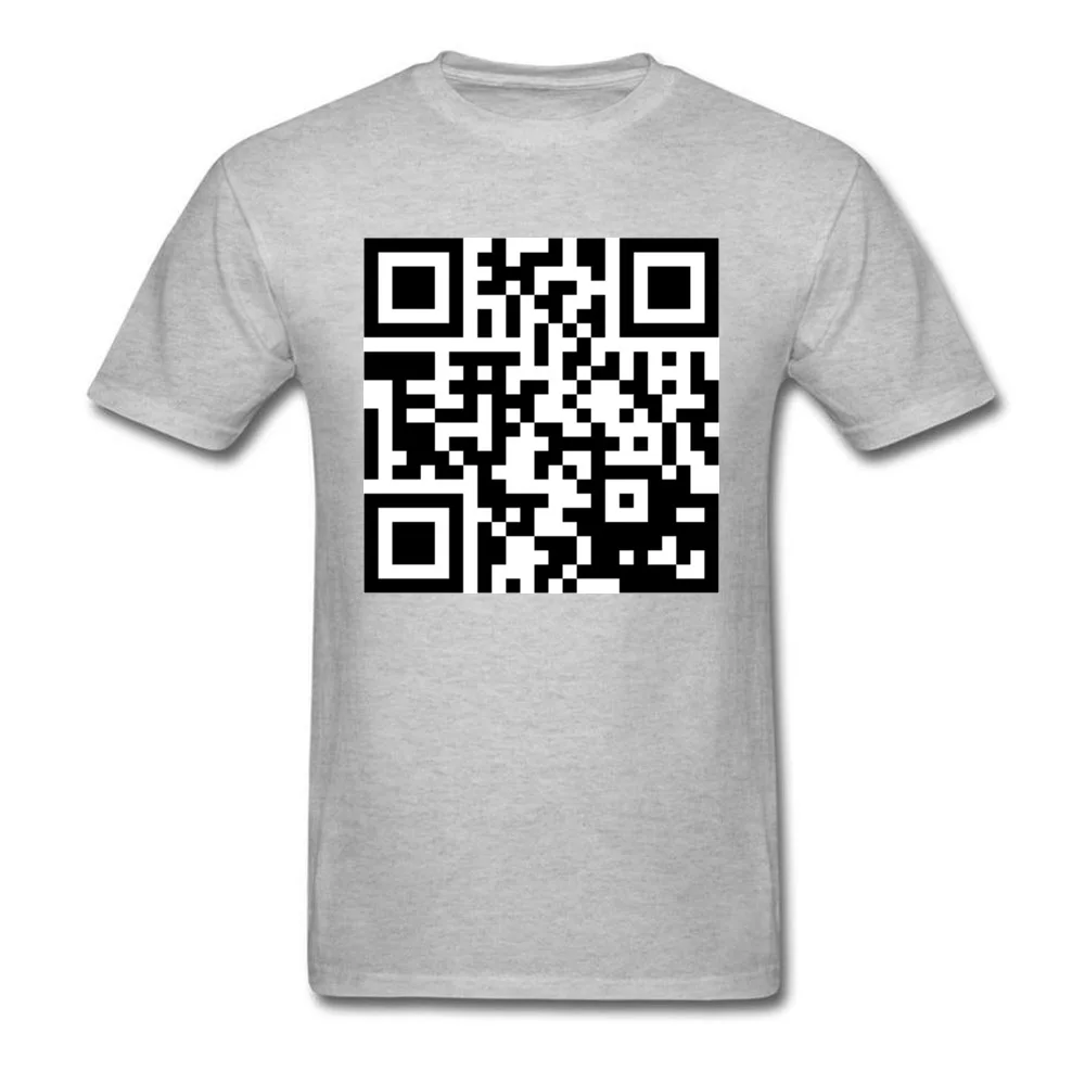 QR Code Top T-shirts Casual Short Sleeve Fashionable Crewneck 100% Cotton Tops Shirt Street Clothing Shirt for Boys Summer Fall QR Code grey