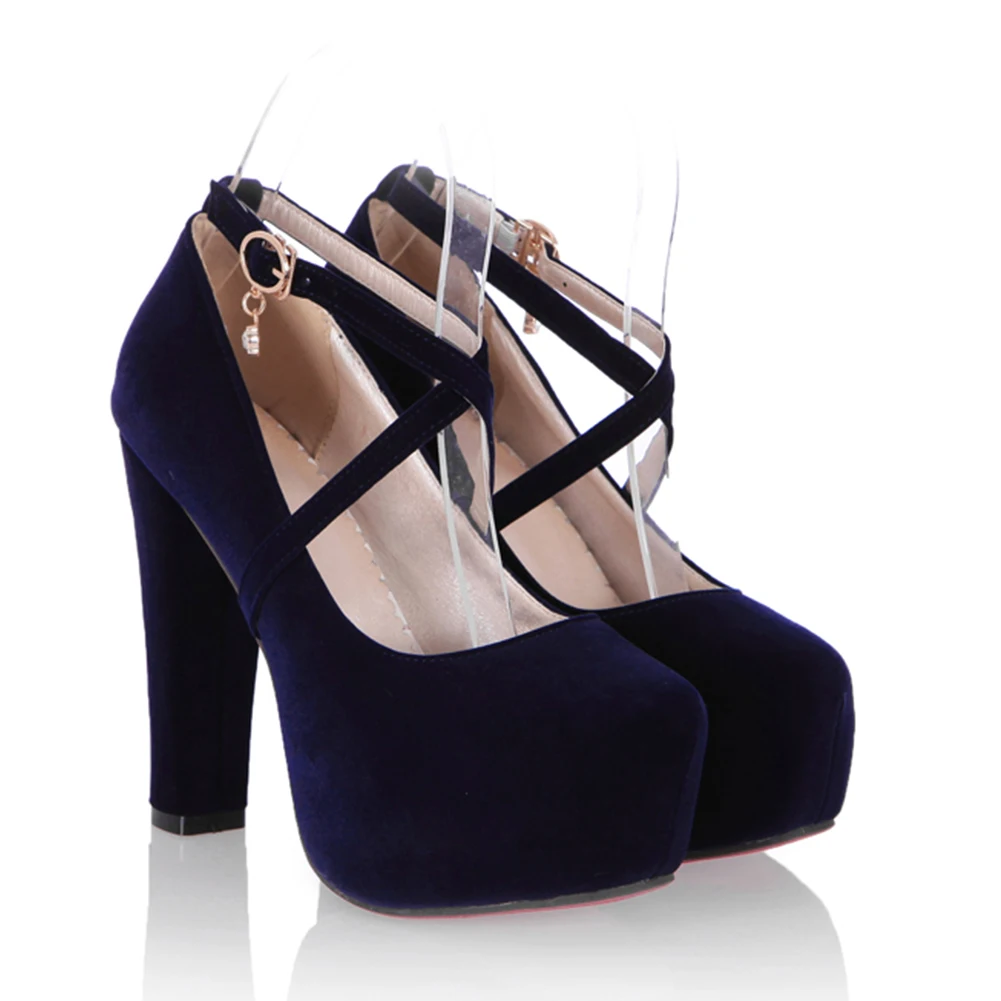 Lapolaka/большой размер 43; Лидер продаж; туфли на высоком массивном каблуке с ремешком и пряжкой; женские туфли-лодочки; элегантные туфли-лодочки на платформе; женская обувь