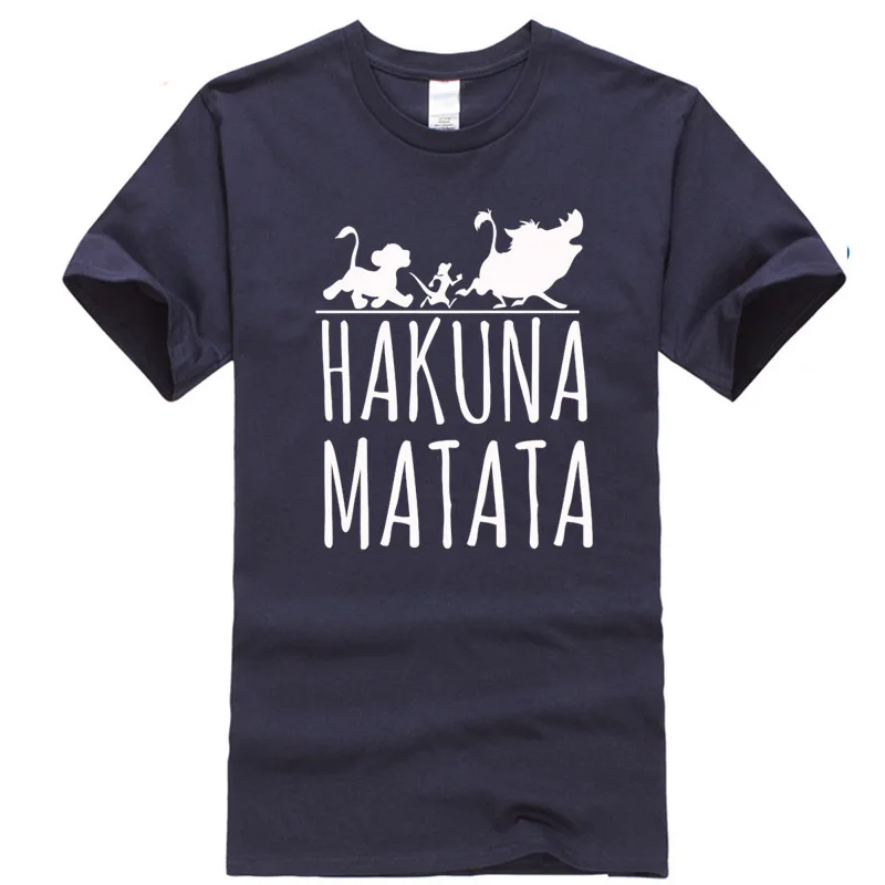 Мужская Повседневная футболка высокого качества из хлопка с принтом hakuna matata, с коротким рукавом, мужская повседневная Летняя футболка с надписью Big Bang Theory - Цвет: Navy