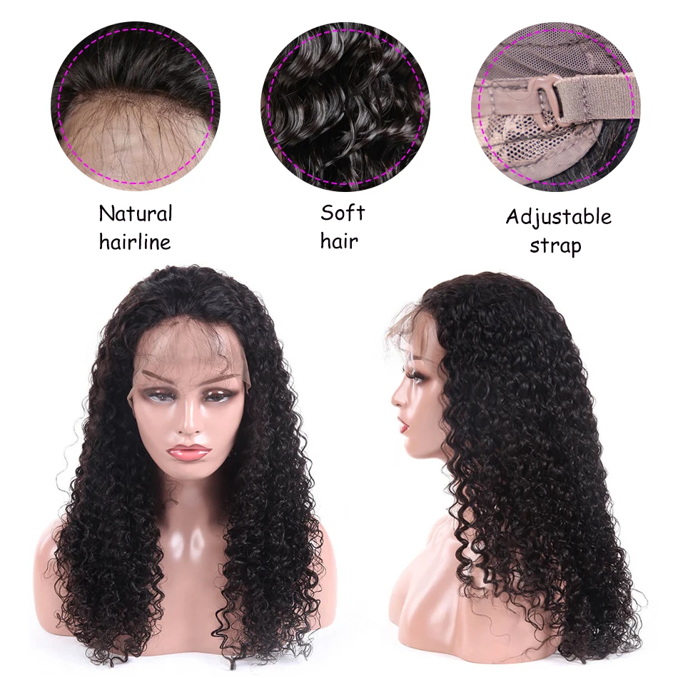 13x4 Curly Human Hair Wig Malaysian Lace Front Human Hair Wigs With Pre Plucked Baby Hair Alimice Remy Hair 8-24inch Lace Wigs