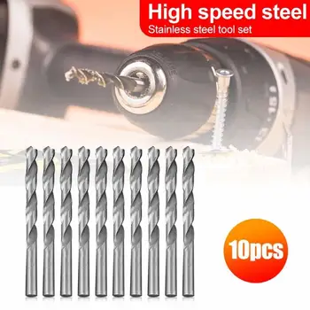 

10pcs High Speed Steel Twist Drill Bit for Metal Copper Plate Woodworking Drill Wear Resistance and High Hardness Feature