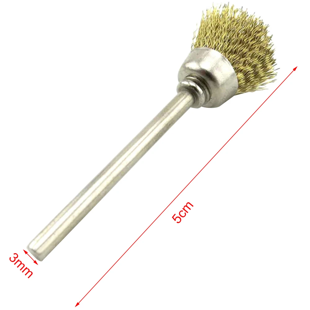 Stainless Steel Wire Brush With Bowl-Shape Head And Shank Tools Accessories For Metal-Cleaning Of Drill Tools