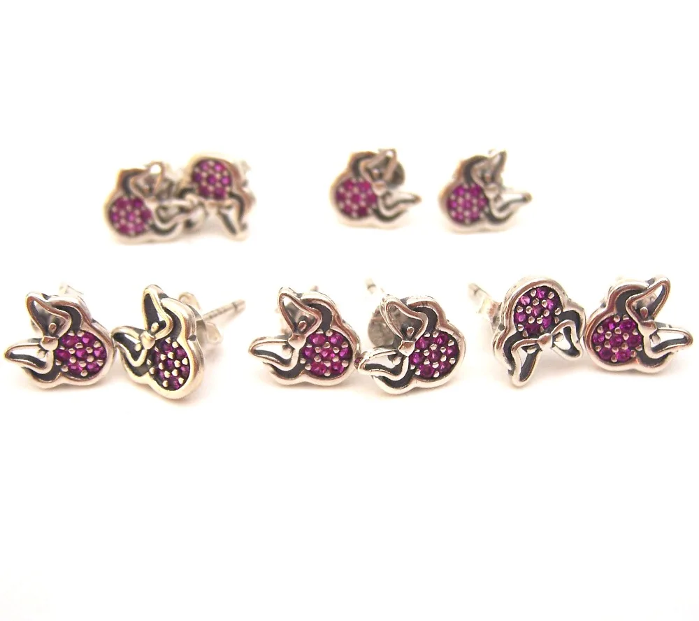 

SSVWGEH08 5X 100% Authenticity S925 Sterling Silver Earrings SilverBead Fit European Charms Bracelet diy jewelry Lampwork