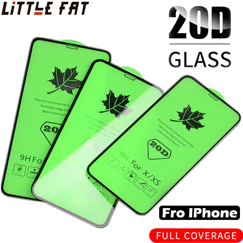 

20D curve screen protector on iphone X XR XS Max Full Cover Tempered Screen Glass For iPhone 7 8 6 6sp 7 8 PLus Screen Protector