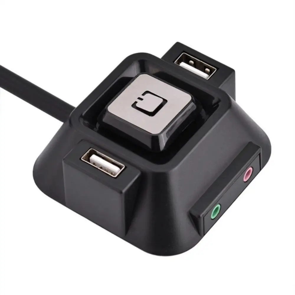 Desktop PC Case Switch Power on off Button W Dual USB Ports Audio Mic ports 2