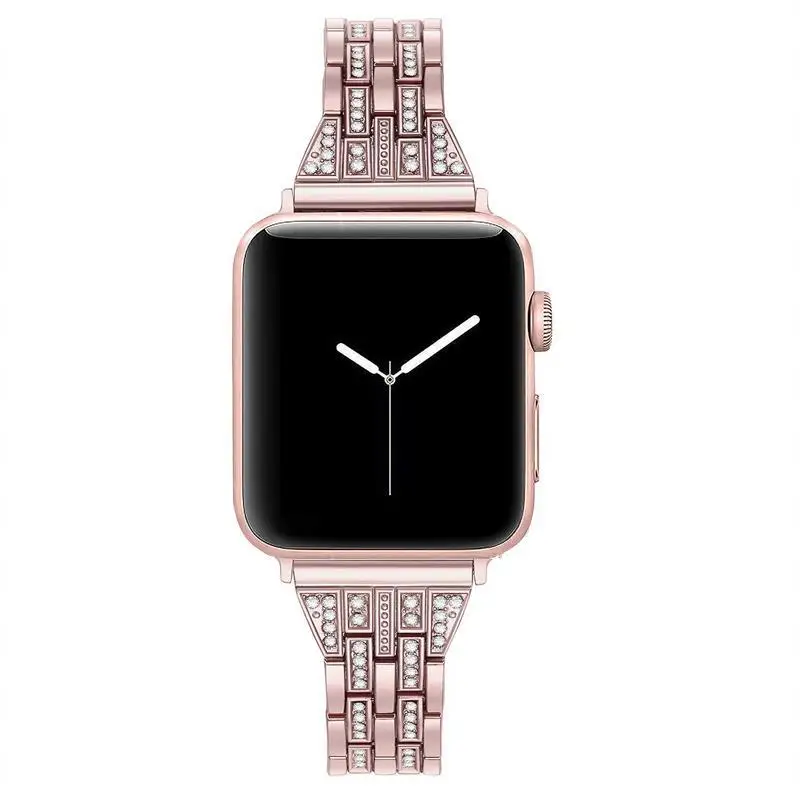 

Women Rhinestone Band For Apple Watch 38mm 40mm 42mm 44mm Stainless Steel Watchband For iWatch Strap Series 1 2 3 4 Bracelet