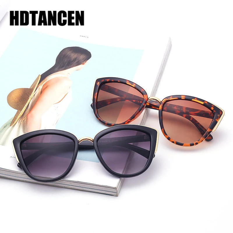 HDTANCEN солнцезащитные очки Для женщин Роскошные Брендовая Дизайнерская обувь Винтаж очки с градиентными линзами ретро в форме кошачьих глаз