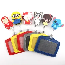 lovely Cartoon Animals Retractable Badge Reel Student Nurse Horizontal type Exihibiton ID Name Card Badge Holder Office Supplies