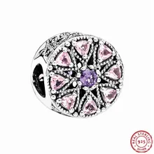 Многоцветный CZ мерцающий медальон Шарм бусины для женщин ювелирных изделий DIY Fit PANDORA талисманы Серебро 925 FL438