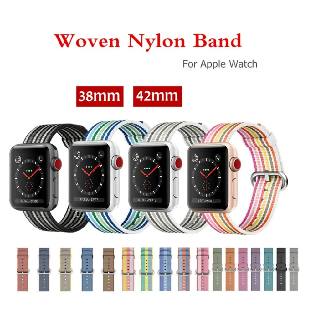 

CRESTED strap For Apple Watch band 42mm/38mm iwatch series 3 2 1 sport Woven Nylon Fabric watchband wrist band bracelet belt