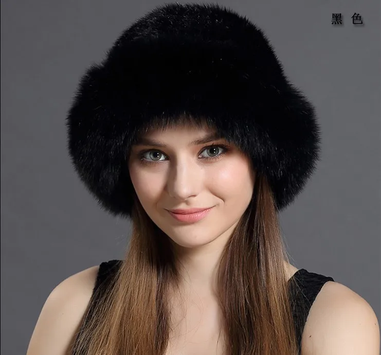 Новые оригинальные натуральным вязаной норки Hat Кепки женские ручной вязки модные зимние головные уборы S129