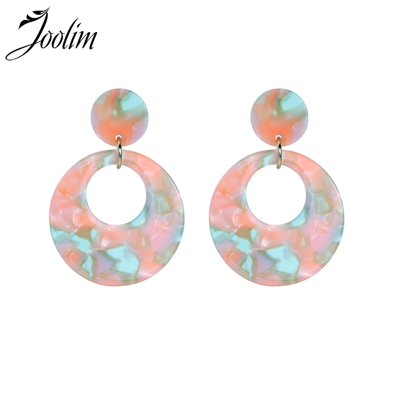 

Joolim Jewelry Wholesale/Round Pink Resin Piercing Earring Drop Earring Lead & Nickel Free Jewelry