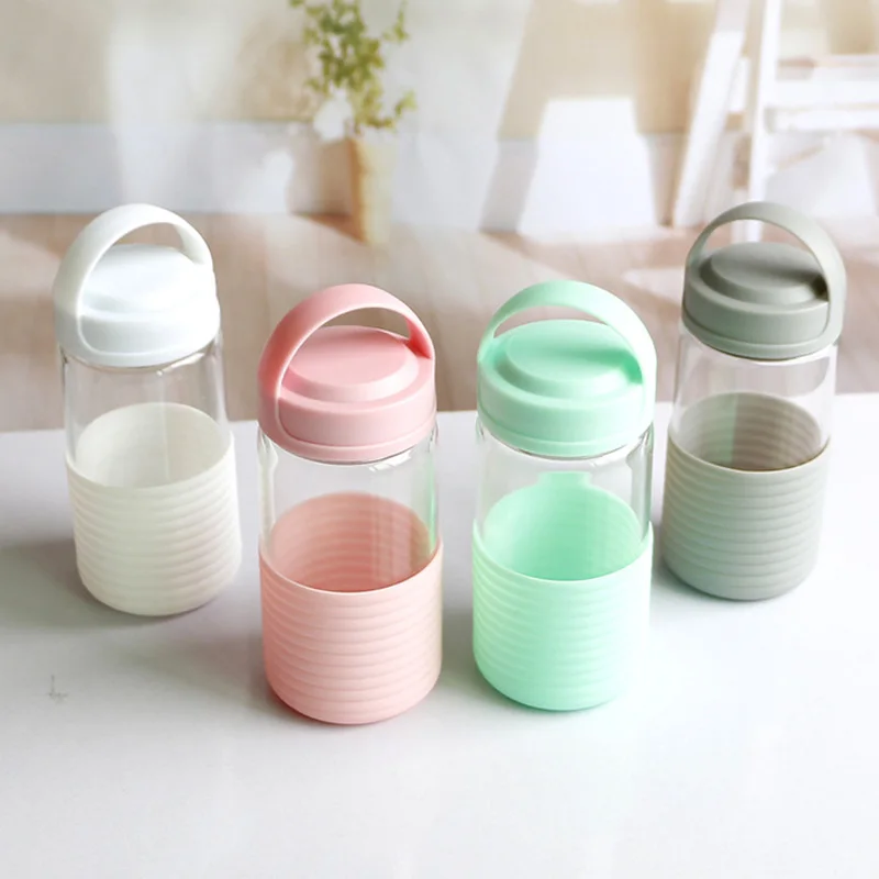 

320Ml Glass Small Water Bottle High Temperature Resistant Borosilicate Glass Mini Water Bottle For Kids Cute Glass Bottle