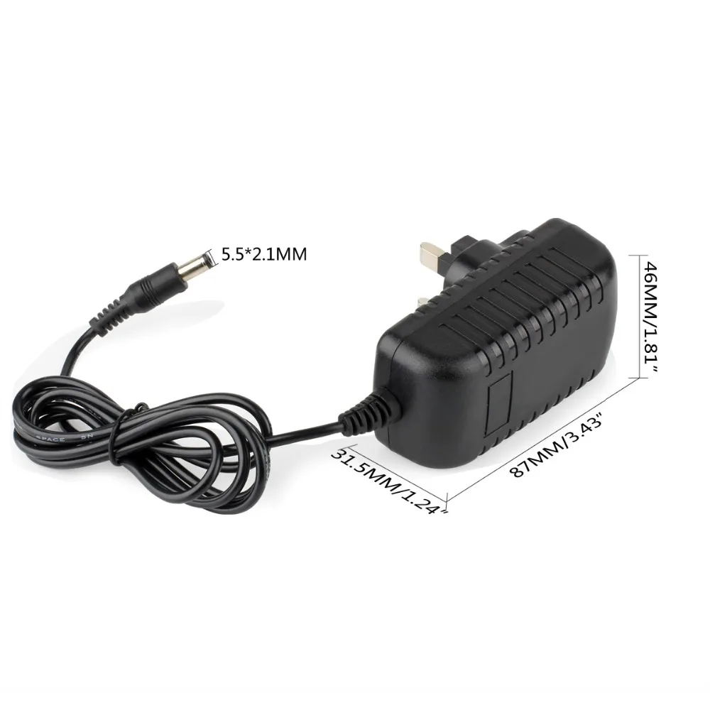 SuperNight DC 12V 2A 24W Power Supply Adapter for LED Strip Light 5.52.1mm AC Charger for Switches Router Cameras EU US UK Plug (4)
